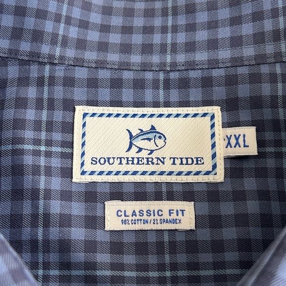 SOUTHERN TIDE Bluefin Check Men’s long sleeve button down shirt size XXL - Picture 7 of 9